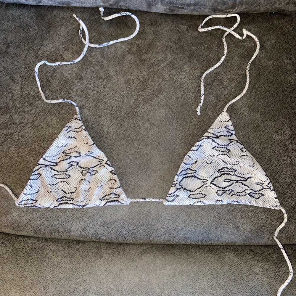 Meshki snake print triangle bikini top